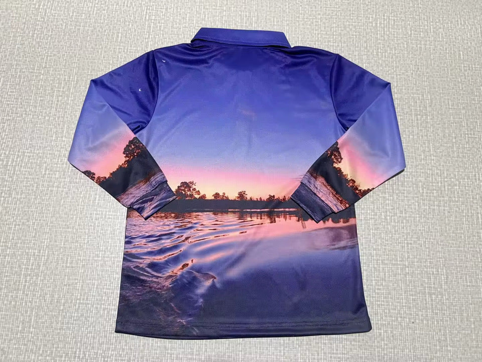Purple Sunset Fishing shirt
