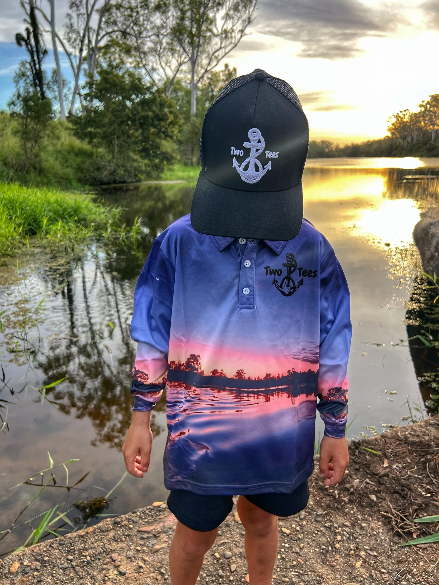 Purple Sunset Fishing shirt