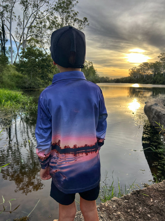 Purple Sunset Fishing shirt