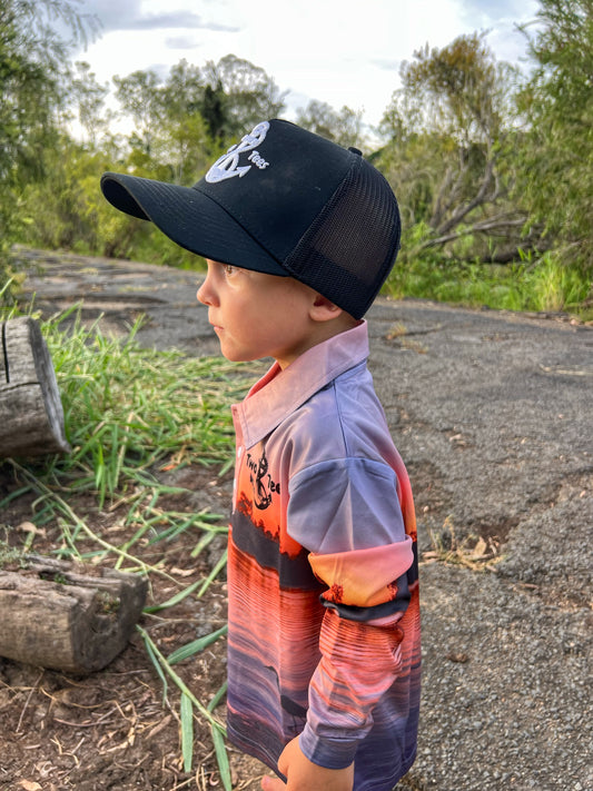 Orange Sunset Fishing Shirt