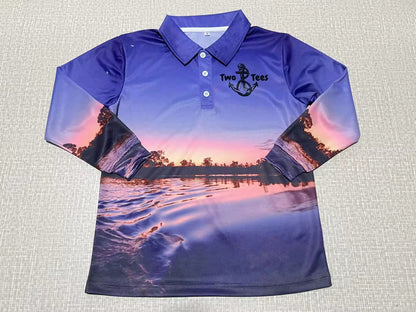 Purple Sunset Fishing shirt