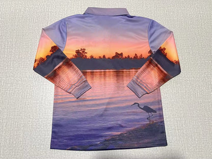 Orange Sunset Fishing Shirt